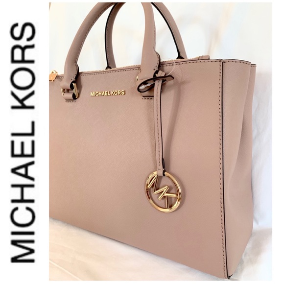 NWT authentic MK leather Kellen satchel fawn - Picture 3 of 6